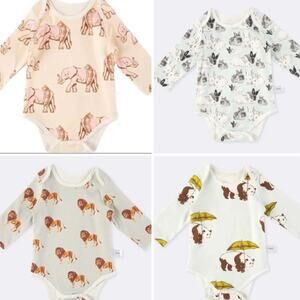 New  lot bundle of 3 long sleeved rompers 3-6 months